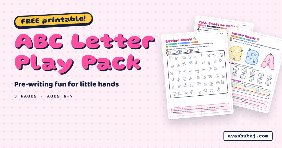ABC Letter Play Pack: Free Pre-Writing Printable